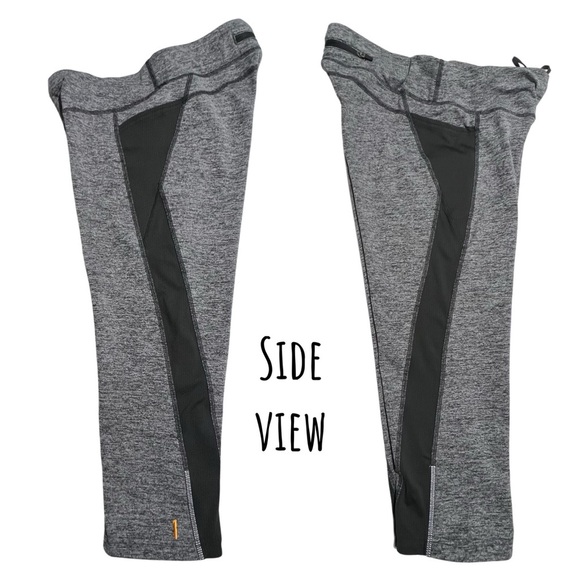Lucy Cropped Leggings Lucytech Athletic Zip Back Pocket Gray Small S - Picture 4 of 15